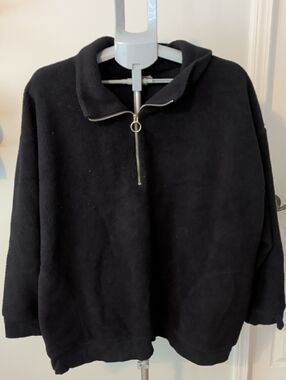 Ava & Viv Black Half-Zip Pullover Hoodie